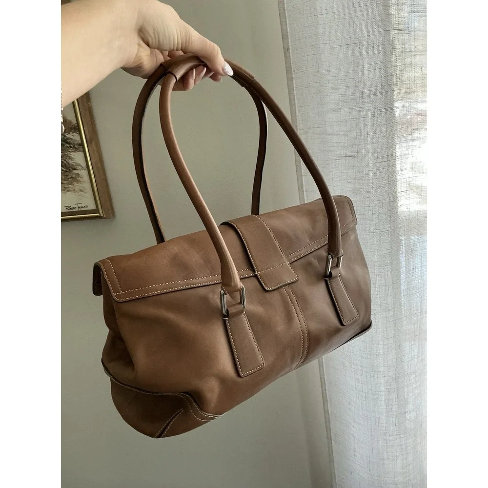 Y2K‎ vintage Hampton soho flap leather satchel shoulder bag